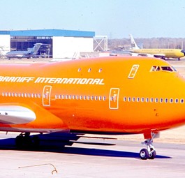 Eine Boeing 747 von Braniff im Jahr 1971