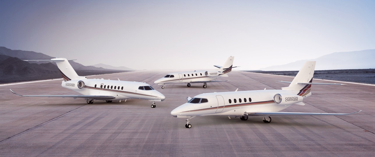 Drei Citation Modelle: Ascend (hinten), Longitude (links) und Latitude (rechts): Netjets hat 1500 Maschinen bestellt.