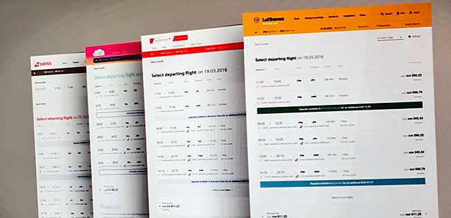 Die Webseiten der vier Fluggesellschaften kommen künftig zwar noch in eigenem Design daher, werden aber in Sachen Bedienung gleich funktionieren.