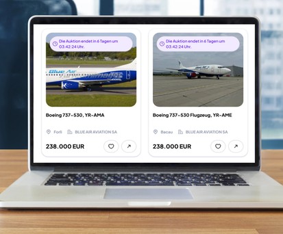 Die beiden Flugzeuge, die zur Auktion stehen: Ein Mal scheiterte der Verkauf schon.