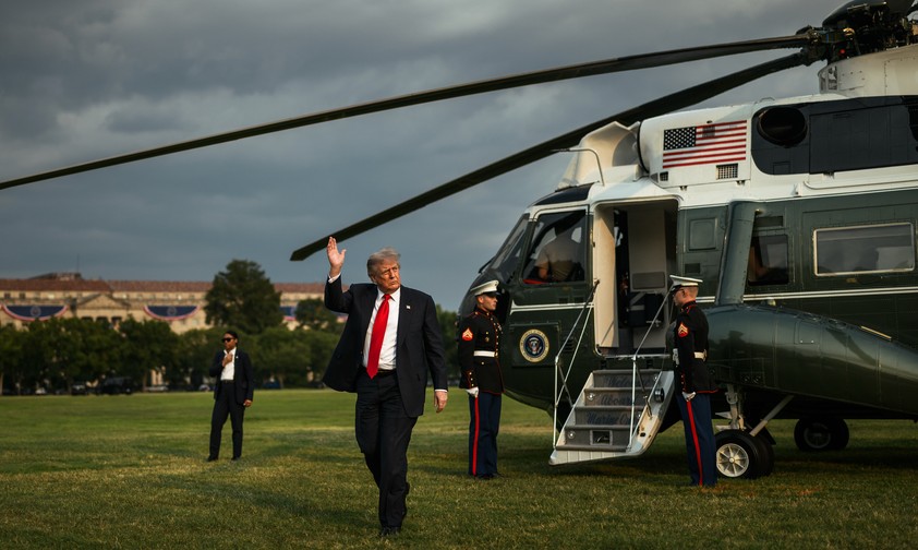 Marine One auf der Ellipse: Wegen der Bauarbeiten von hier unterwegs.