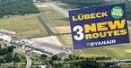 Luftaufnahme vom Flughafen Lübeck: Ryanair wäre auch ohne Reduktion in Hamburg nach Lübeck gekommenn