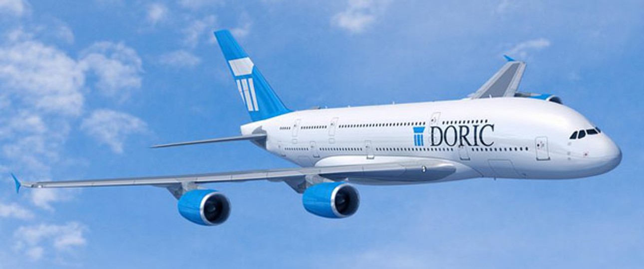 Airbus A380 mit Doric-Beschriftung: Erste Kunden an der Angel.