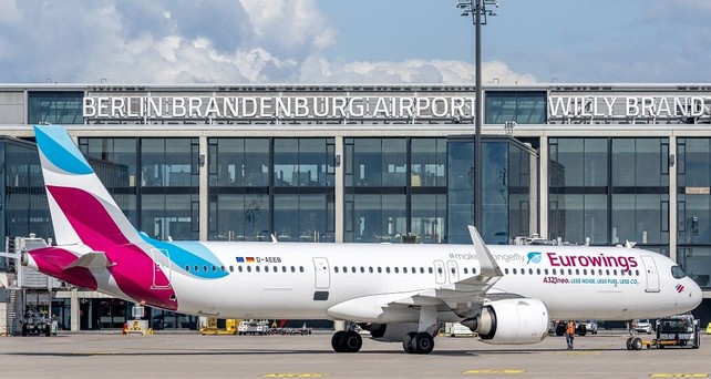 Eurowings Airbus A321 Neo am BER: Im Winter hat Eurowings elf Flugzeuge am BER.