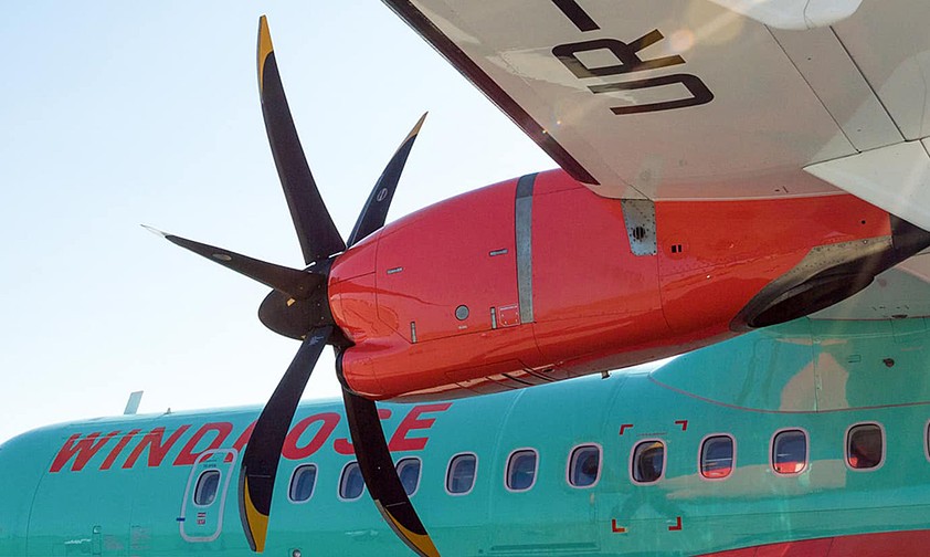 ATR 72 von Windrose: Eine Maschine flog Anfang April weg aus Lviv nach Polen.