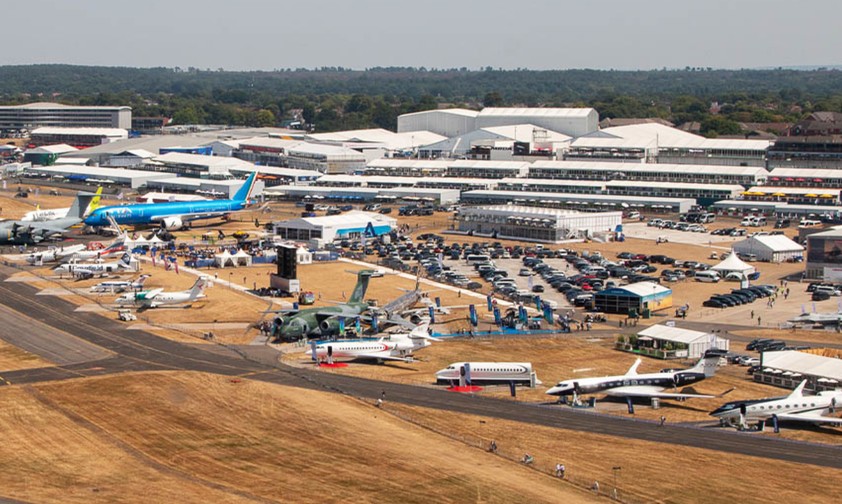 Luftaufnahme der Farnborough Airshow 2022: Die Messe 2024 steht kurz bevor.