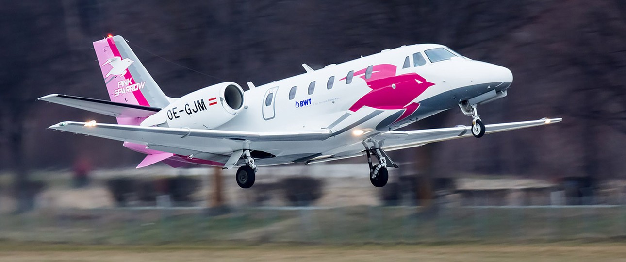 Cessna Citation von Pink Sparrow: An Bord sind meistens Pharmazeutika oder Organe.