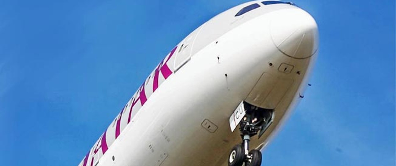 Flieger von Qatar Airways: Irak, Jemen und die Ukraine überflogen.