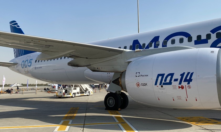 Irkut-MS-21-Testflieger mit dem PD-14: Jetzt gibt es keine Alternative mehr zum russischen Triebwerk.