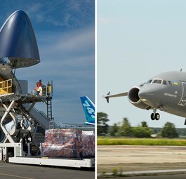 Boeing 747-8F (links) und Antonov An-148: Boeing-Tochter unterstützt Antonov bei Logistik und Ersatzteilversorgung.