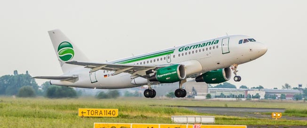 Airbus A319 von Germania: Die Fluglinie hat viel vor.