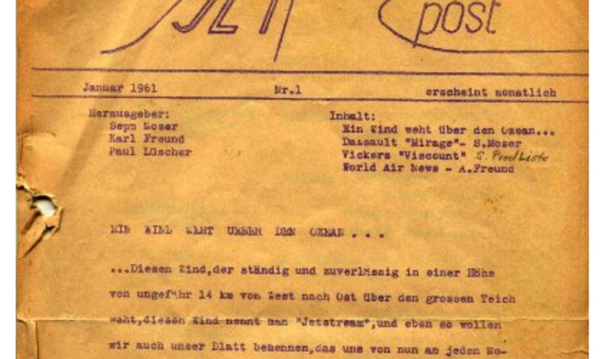 So sah die allererste Ausgabe von Jetstream im Jahr 1961 aus.