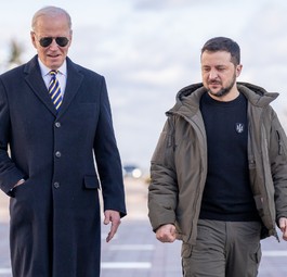 Präsidenten Joe Biden und Volodymyr Zelenskyy in Kyiv: Russland war vorgewarnt.