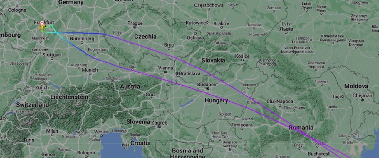 Lufthansa-Flug LH648 drehte aufgrund des Konflikts um Bergkarabach an der rumänischen Küste um.