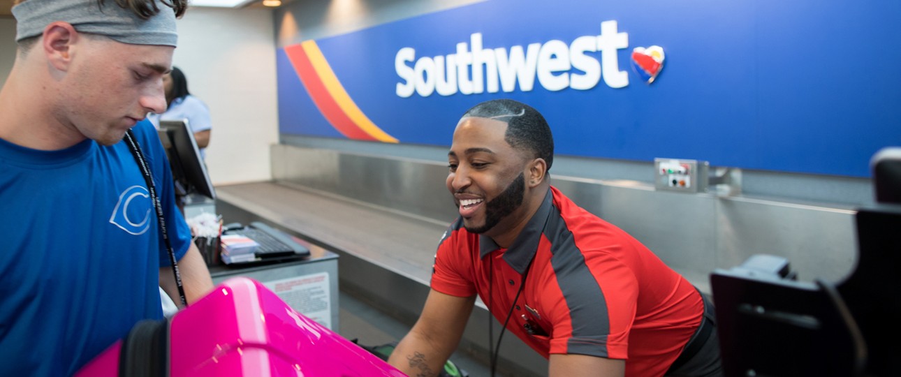 Gepäckabgabe bei Southwest: Gezählt wird noch von Hand.