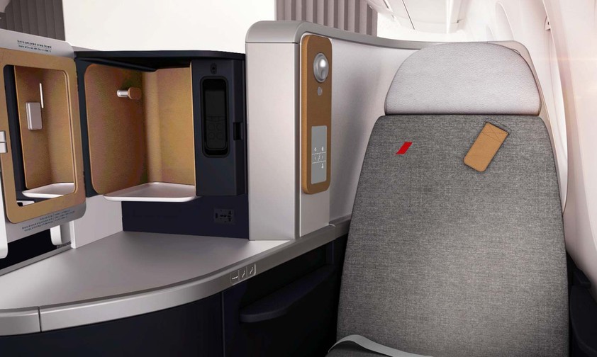 Sitz der neuen Business-Klasse der speziellen Ferien-Boeing 777 von Air France: Mit 14 Plätzen bleibt die Zahl der Sitzplätze dort gleich.