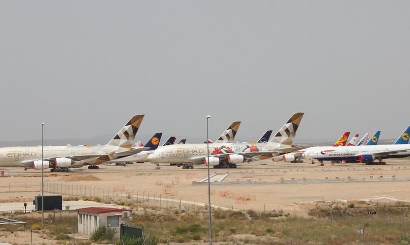 Etwa 300 Kilometer von Madrid entfern: Geparkte Flugzeuge in Teruel.