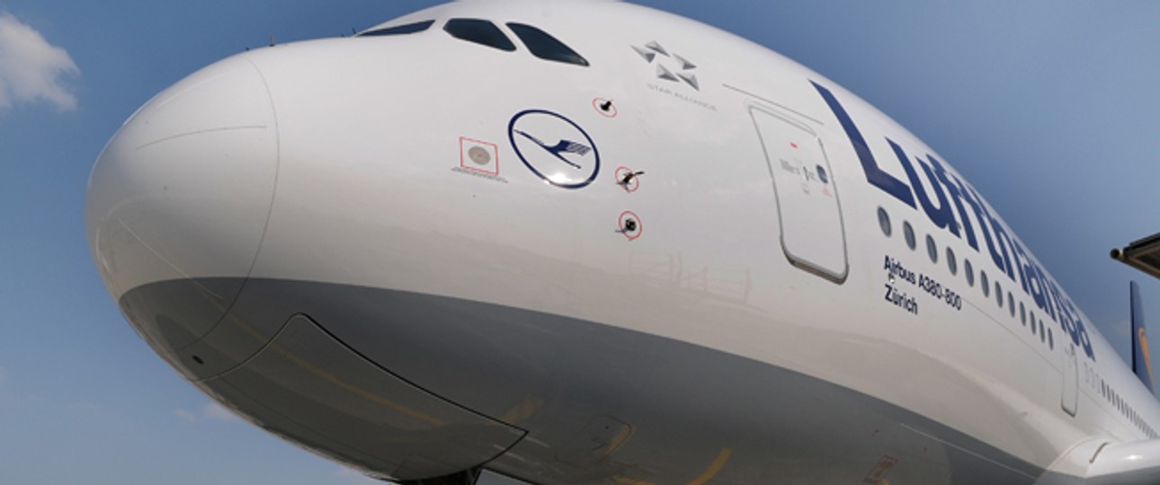 A380 von Lufthansa (Symbolbild): Ein großes Flugzeug braucht viel Platz.