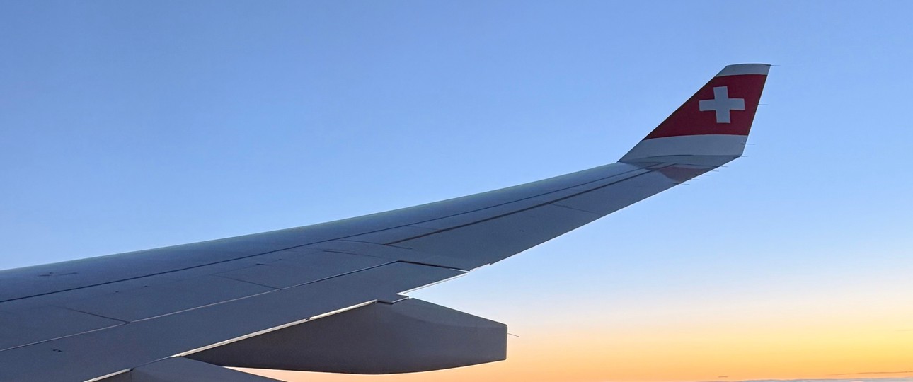 Blick aus einem Airbus A330 von Swiss: Die Fluglinie nimmt ein neues Ziel in Indien auf.