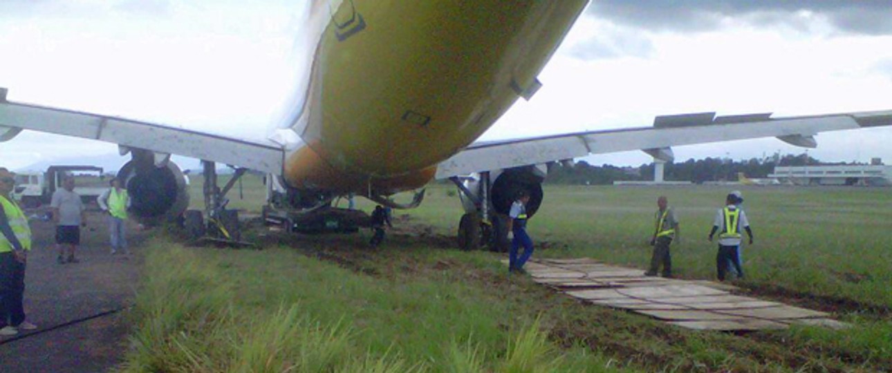 Das verunglückte Flugzeug am Davao Airport: Nicht der erste Zwischenfall.