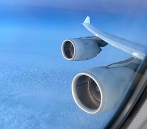 Blick aus dem Airbus A340-600 von Lufthansa: Jetzt ein Bild der Vergangenheit.