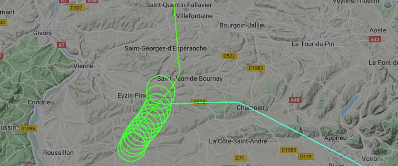 Flugbahn der OE-LWG am 14. April, zu sehen bei Flightradar 24.