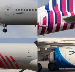 Flugzeuglackierungen: Zu welchen Airlines gehören diese Flugzeuge?