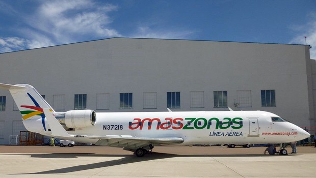 CRJ200 von Amaszonas: Künftig öfters in Uruguay unterwegs.