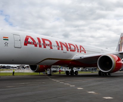 Neuer Auftritt: Air India zeigt ihren neuen A350 auf der Airshow.