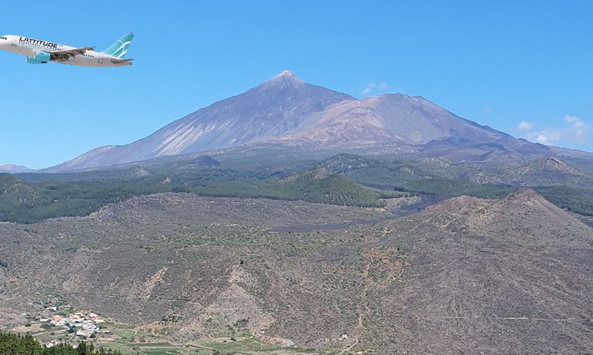 Airbus A319 von Lattitude beim Vulkan Teide: Start mit neuem Namen.