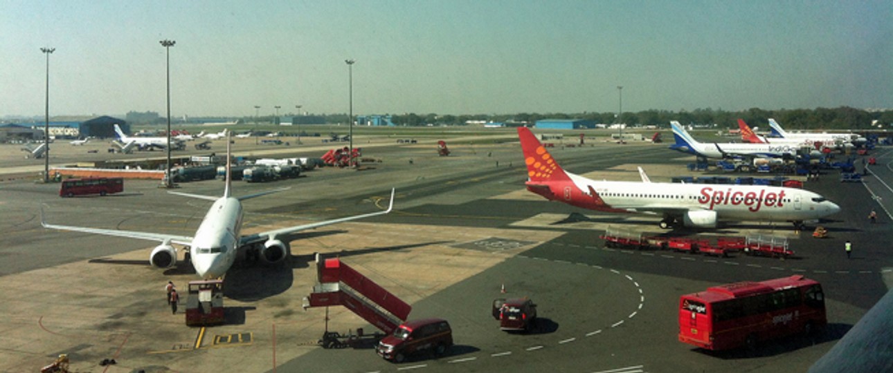 <strong>Platz 3: </strong>Indien: 25.255 Starts pro Woche. Hier zu sehen, der Indira Gandhi International Airport in Delhi.