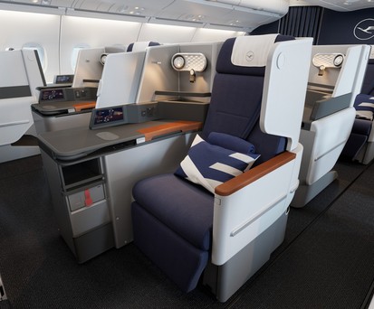Neue Business-Sitze: So soll es bald in den Airbus A380 von Lufthansa aussehen.