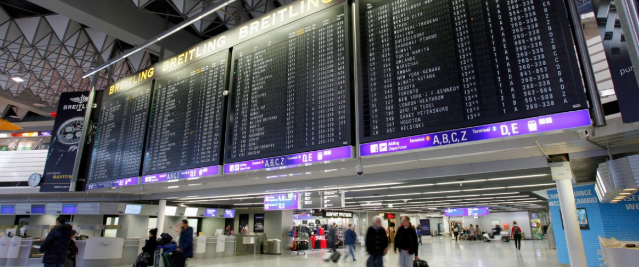 Auch der größte deutsche Flughafen in Frankfurt steht auf Stufe 3.