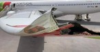 Ratsch und weg: Die beschädigte Flügelspitze des Airbus A330 Neo.