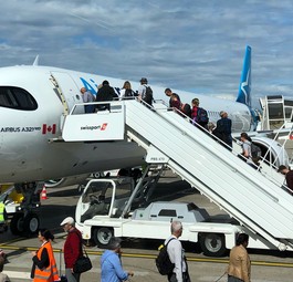 Air Transat fliegt fliegt seit einigen Monaten mit Airbus A321 LR: Einsteigen in Basel.