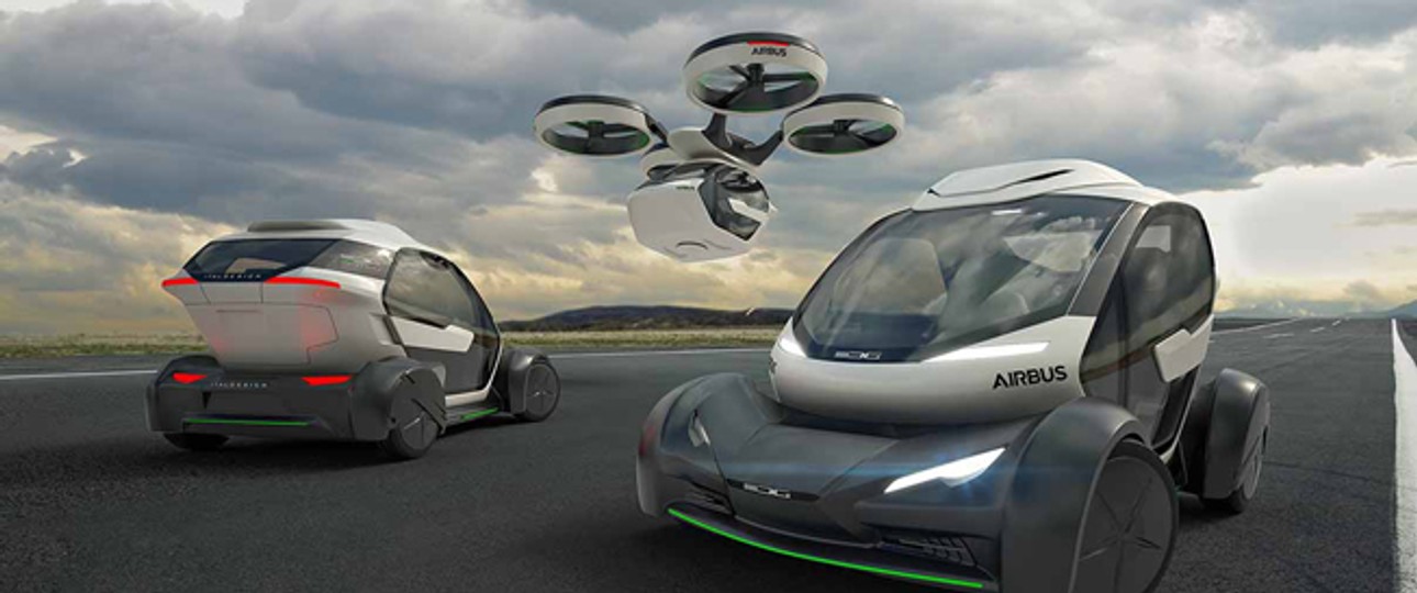 Airbus und Italdesign stellen das Konzept Pop-up vor: Eine Kapsel aus Karbonfaser kann fahren oder fliegen, je nach Verkehrslage.