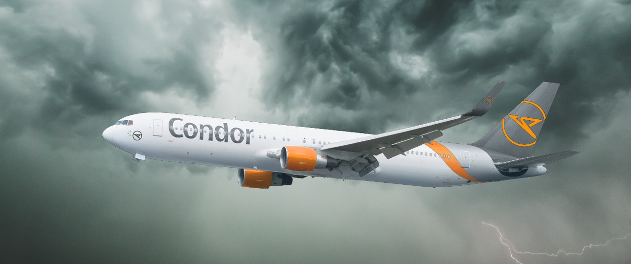 Condor-Jet im Gewitter: Soll seltener vorkommen.