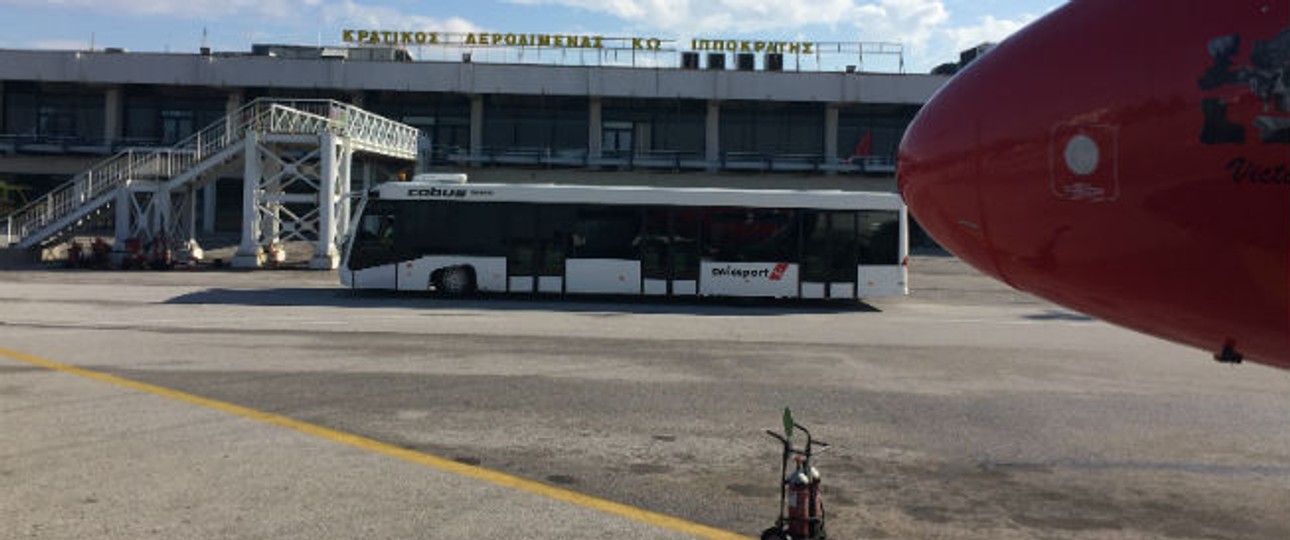 Flughafen Kos: Eurowings flog hier 22 Stunden verspätet ab.
