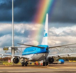 KLM-Flieger: Die Airline hat eine Greenwashing-Klage am Hals.