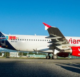 Der umgestaltete A320: Hinten Taca, vorne Avianca.