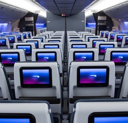 Zehnerreihe: So sehen die neuen Sitze aus, mit denen British Airways die Economy Class ihrer Boeing 777 in London-Gatwick umrüstet.