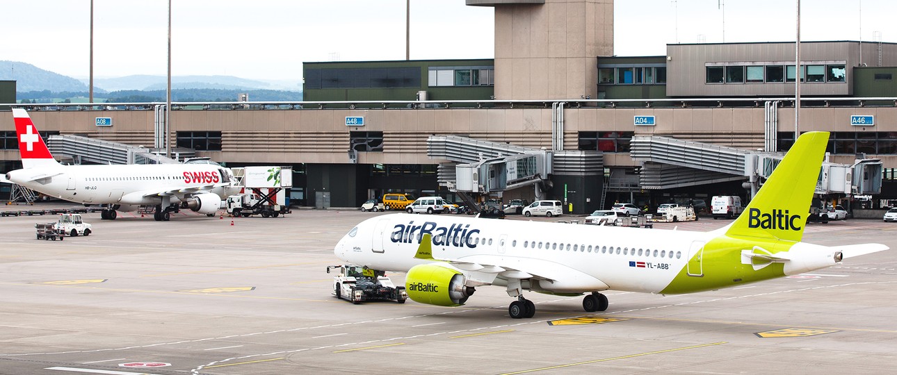 Airbus A220 von Air Baltic in Zürich: Wird ein gewohntes Bild bleiben.