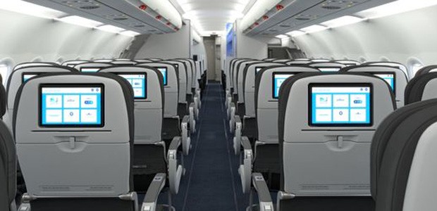 Jetblue-Kabine: Bald mit Amazon Prime.