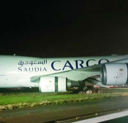 Die verunglückte Boeing 747-400 F: Der Flughafen war wegen des Zwischenfalls blockiert.