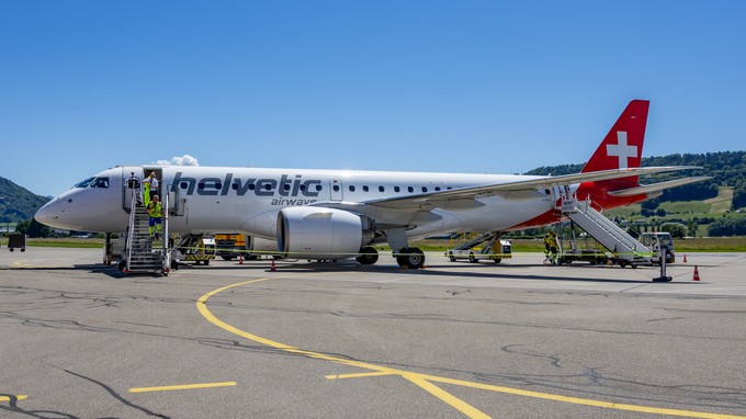 Zurück in Bern: Die E190-E2 fliegt im Anschluss nach Djerba.