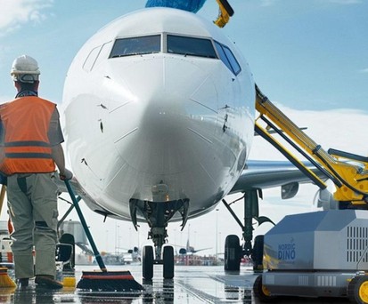 Boeing 737: Das Flugzeug wird von Insektenresten befreit.