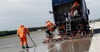 Am Flughafen Frankfurt wurde der neue Anti-Skid-Belag erstmals aufgebracht.