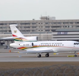 Falcon 900EX: Der Regierunsgflieger Ghanas ist aktuell kaputt.