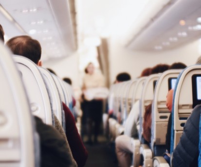 Airplane cabin: Air is almost as sterile as an operating room.