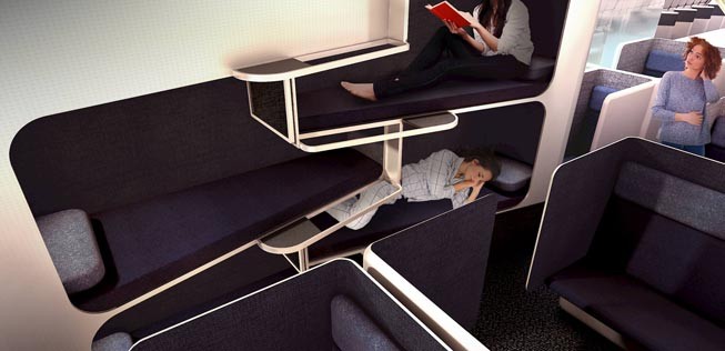 Schnell neue Elemente wie etwa Schlafkojen ins Flugzeug einbauen -  das soll das Transpose-Konzept möglich machen.